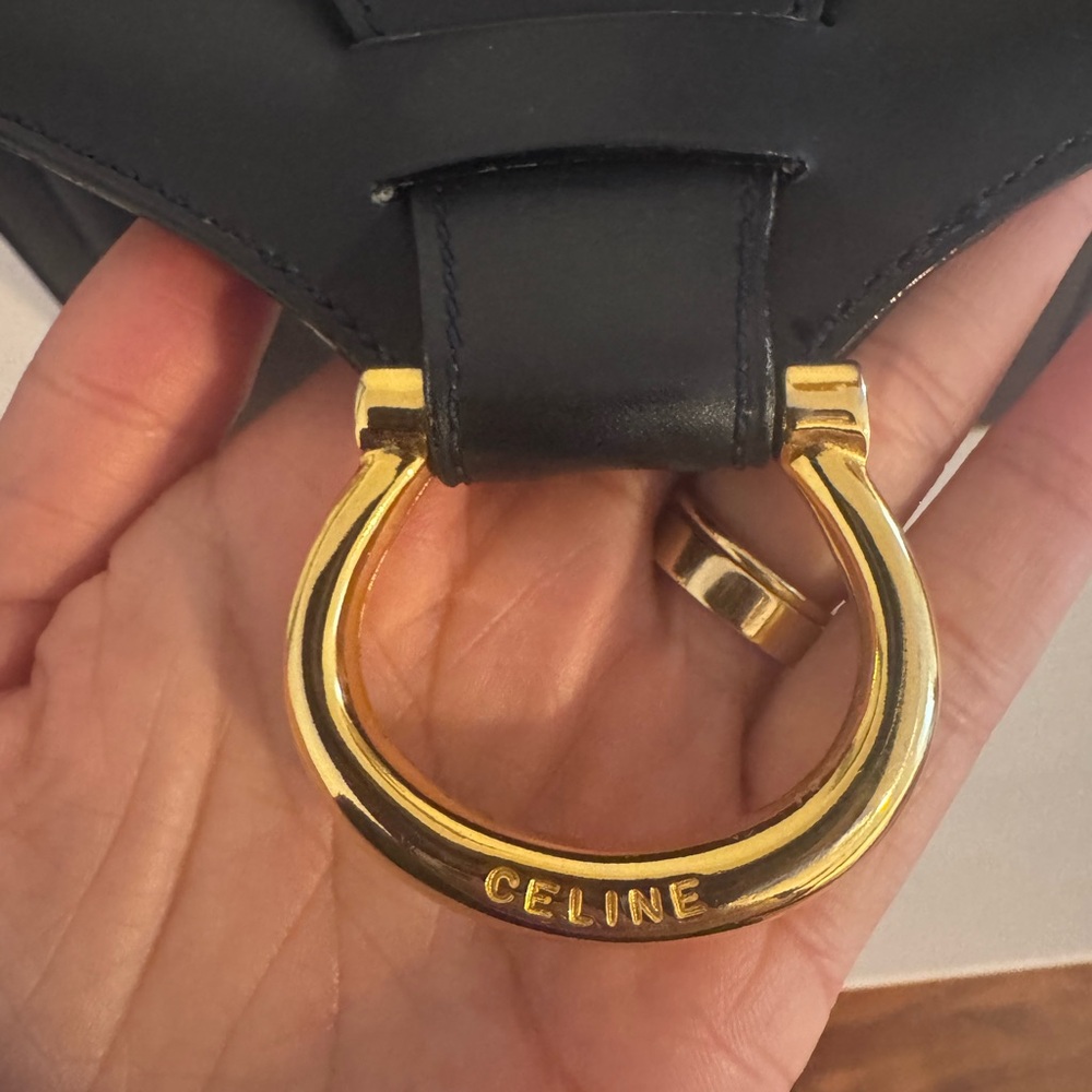 Vintage Celine Satchel/Shoulder Bag in Dark Navy Blue - Picture 7 of 13